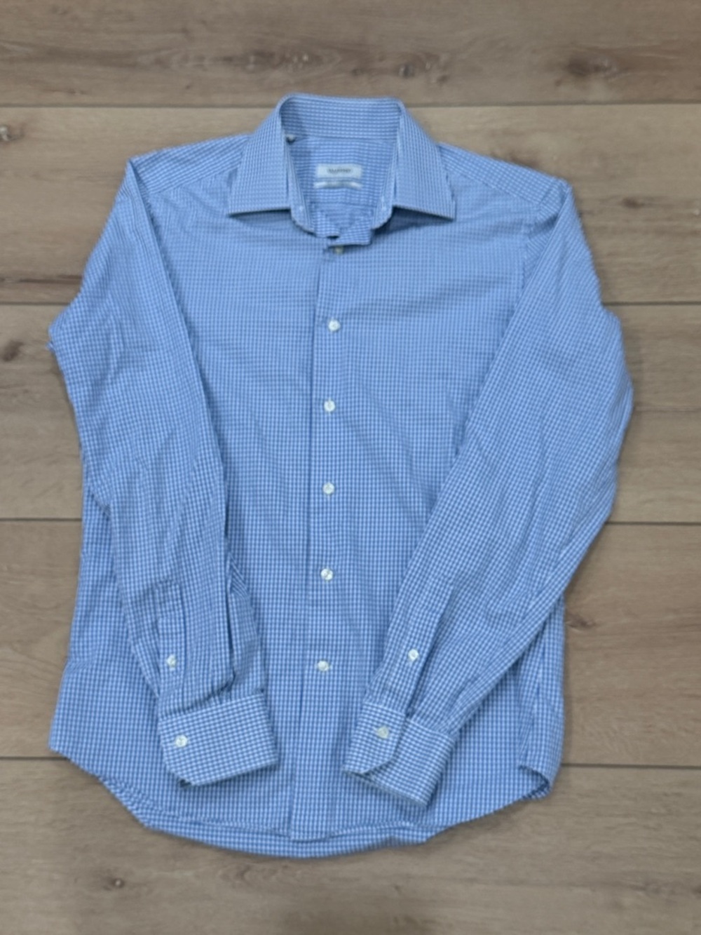 Valentino Light Blue Micro-Check Dress Shirt